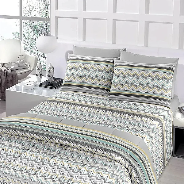 EDREDOM COT ROYAL 100%ALG KING CINZA NICOLAS